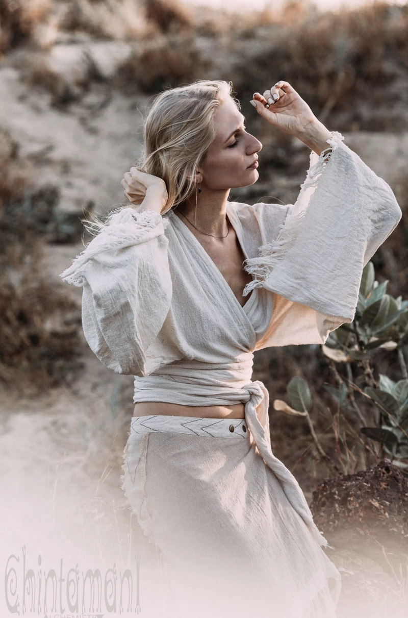 Off-White boho kimono wrap top
