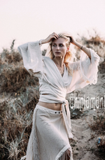 Off-White boho kimono wrap top