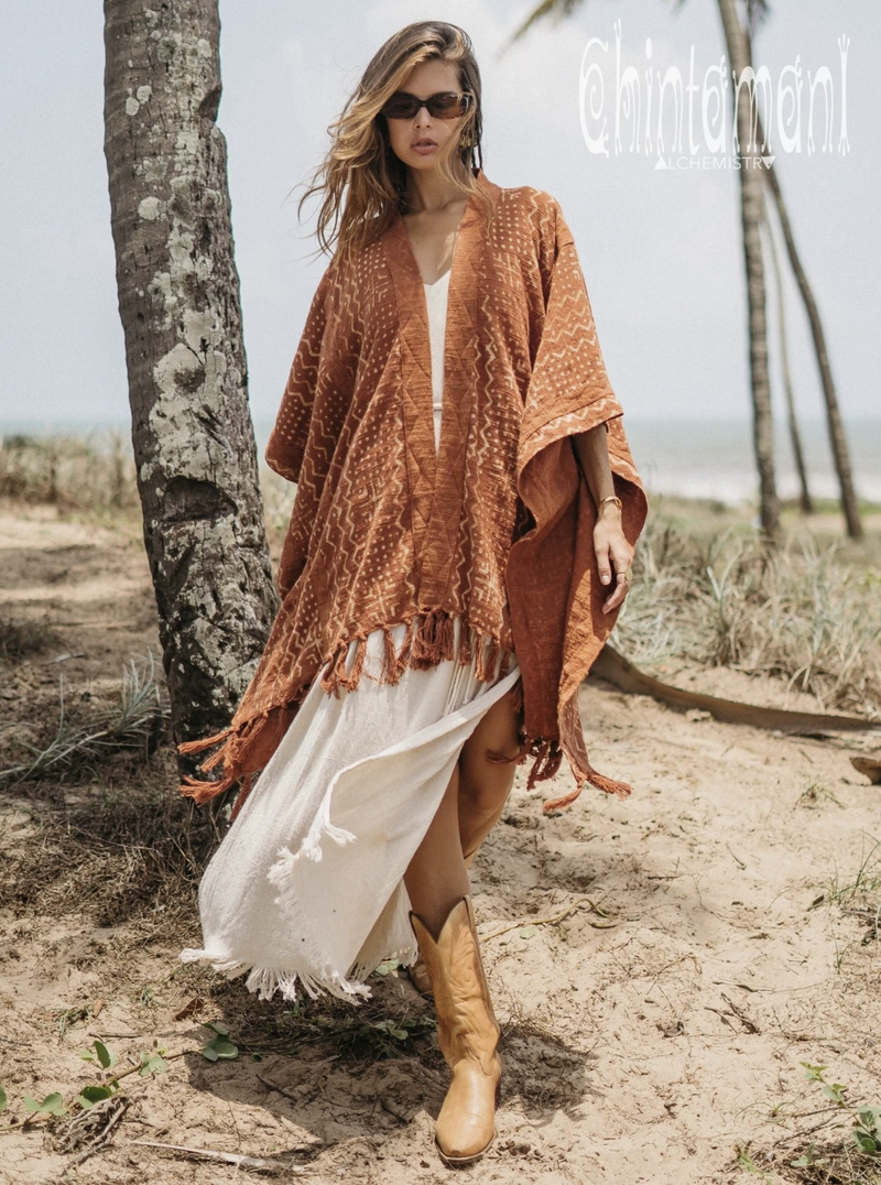 Rust square poncho