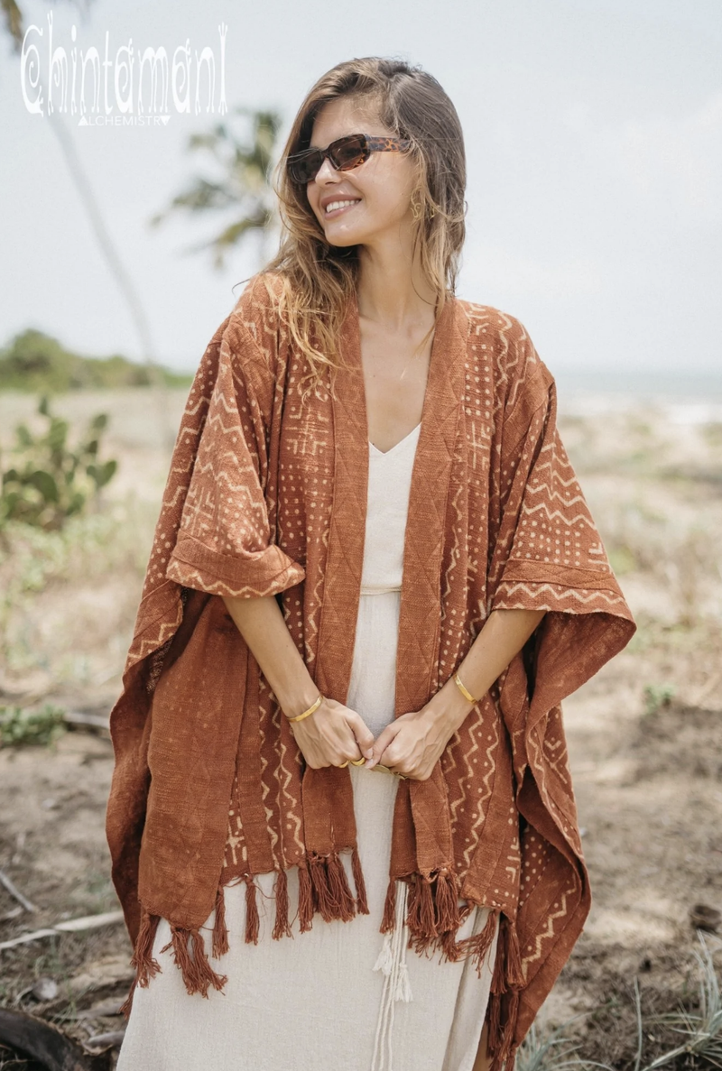 Rust square poncho