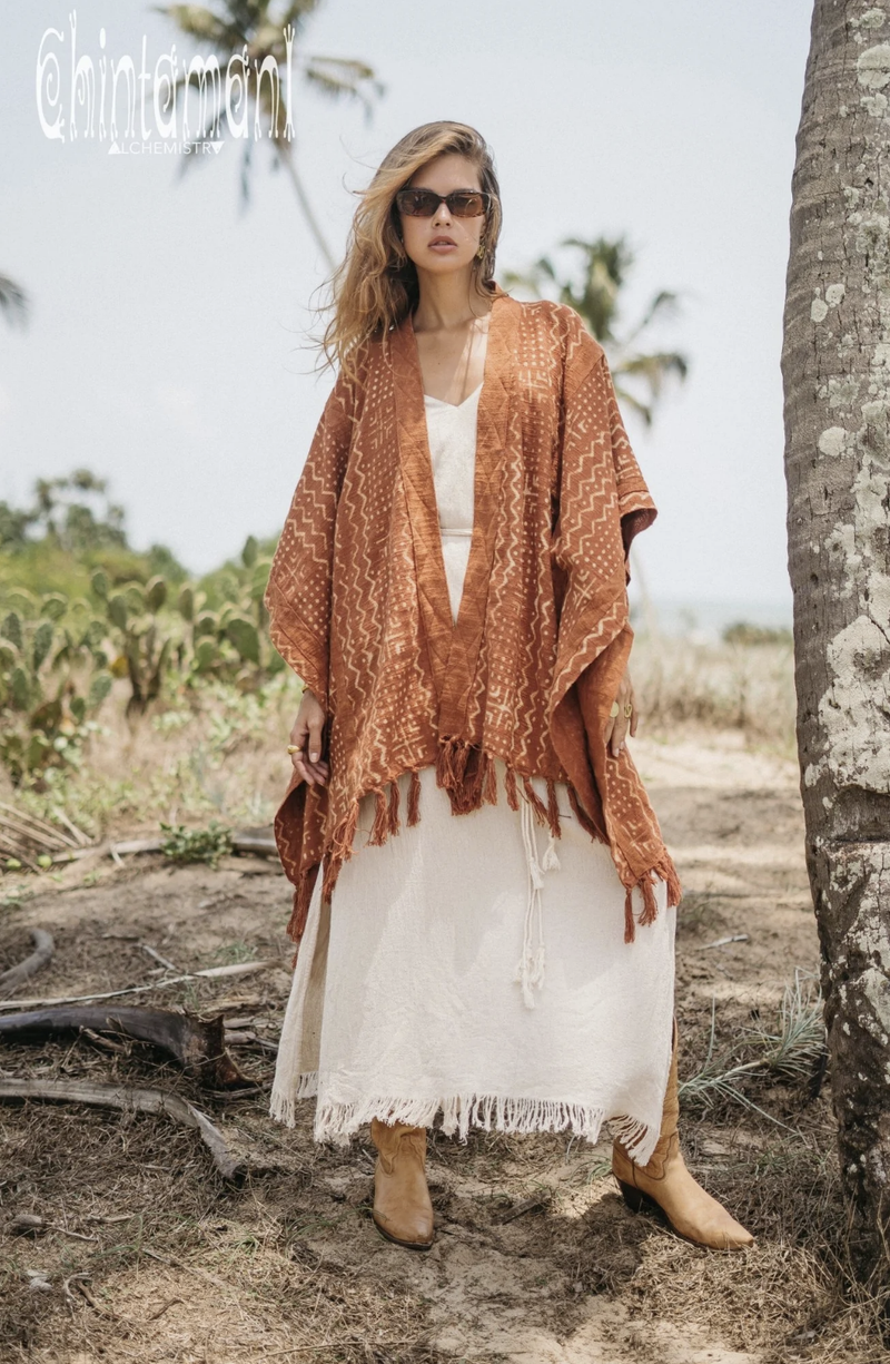 Rust square poncho
