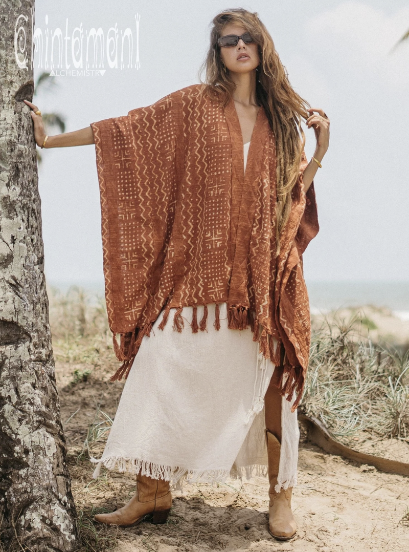 Rust square poncho