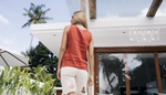Red sleeveless linen boho top