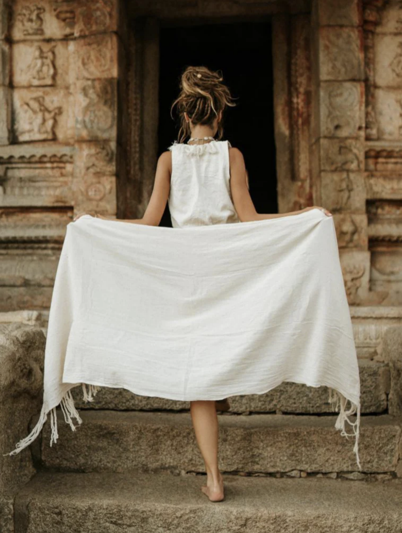 Off-White Long fringe boho shawl
