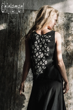 Asymmetrical Raw Cotton Wrap Skirt - Black