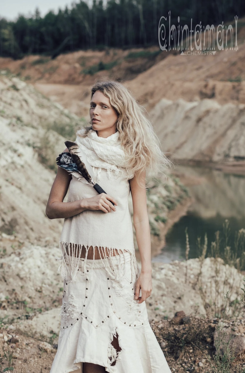 Bleached denim Skirt - Offwhite