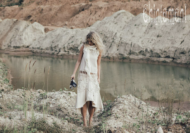 Bleached denim Skirt - Offwhite